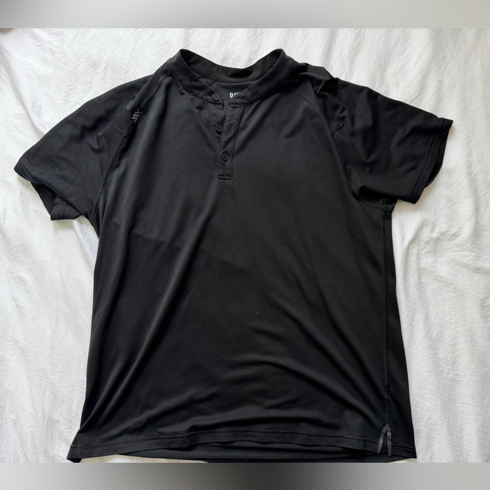 RHONE Black Men's pique Polo Shirt